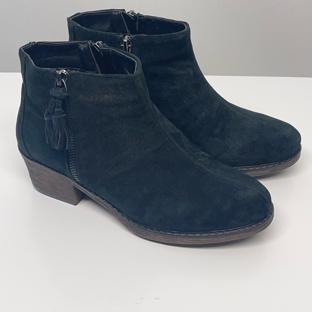 Propet Rebel Black Suede Tassel Double Zip Ankle Boots Womens Size 7 NEW w/o Box - Picture 4 of 10